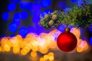 Christmas Bauble on Tree